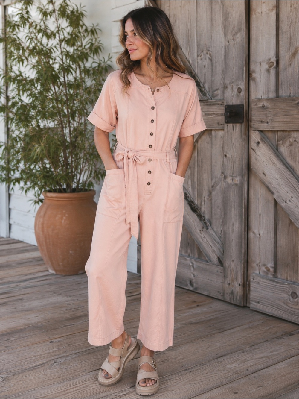 Madewell Top-Stitched Coverall Jumpsuit